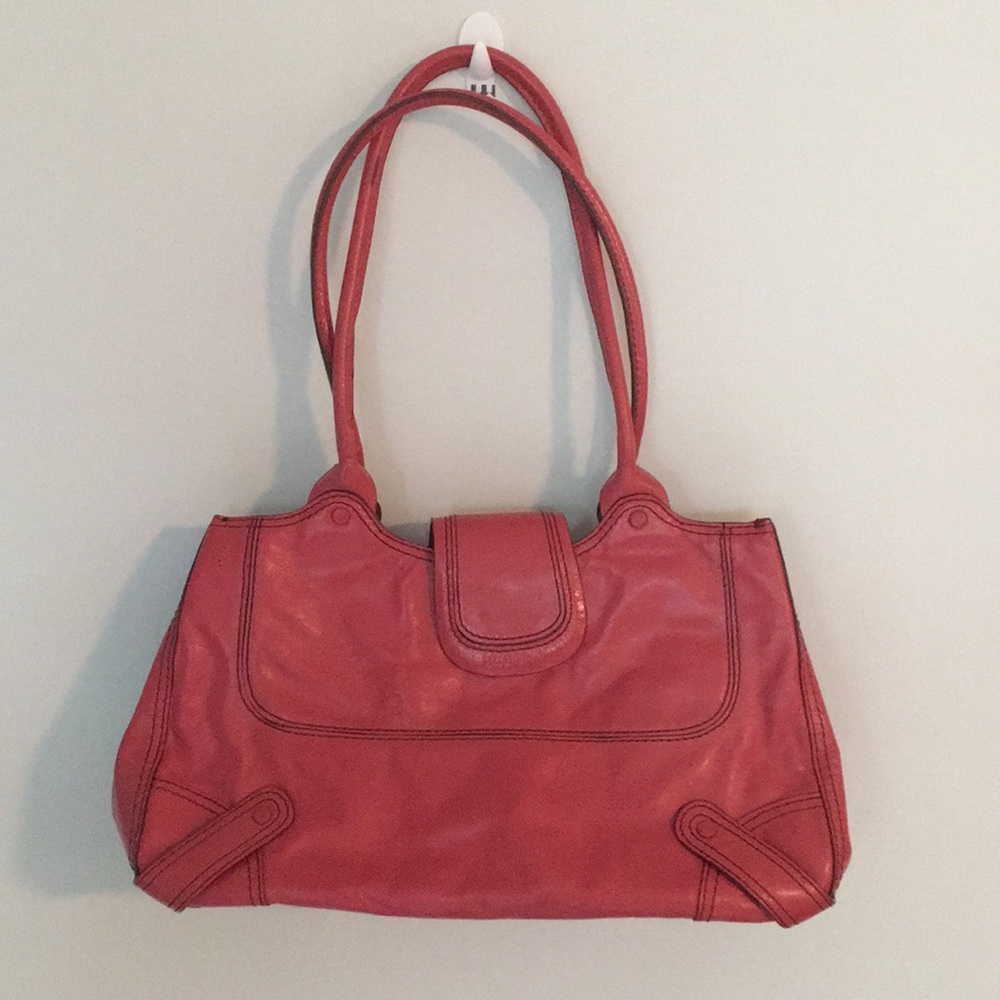 BCBGirls Y2K Pink Leather Shoulder Bag | Retro Mini Tote